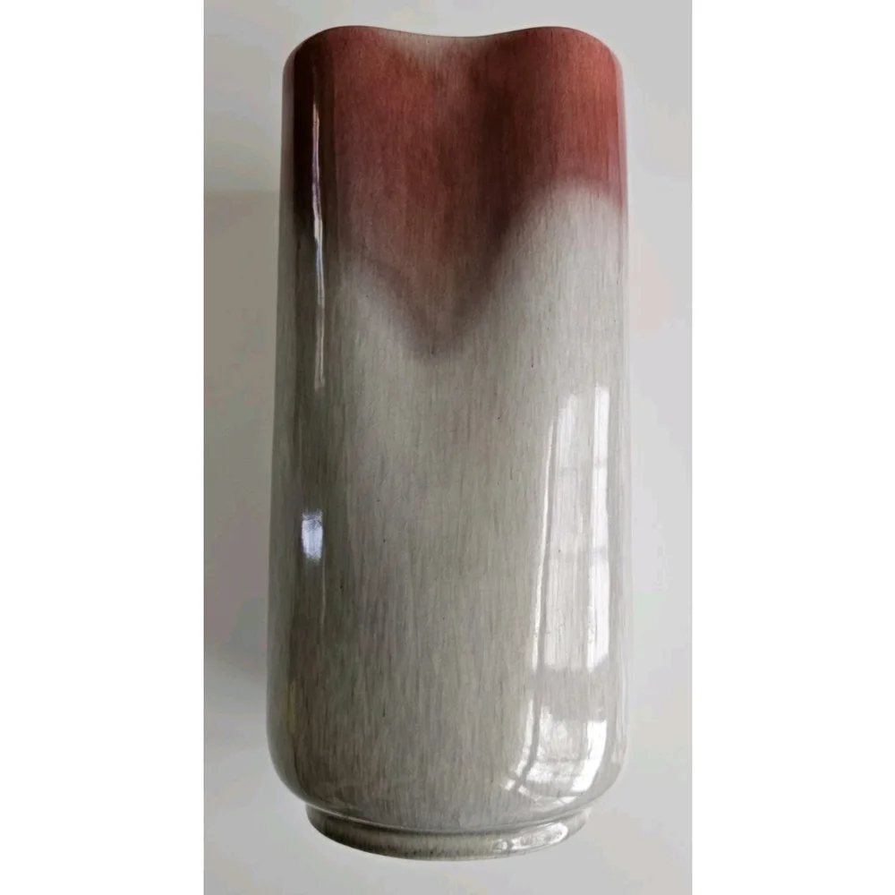 West Coast Pottery Vase #852 | Tall Ombre Drip Glaze | Mid-Century Modern